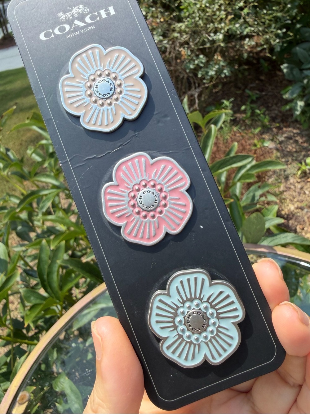 Coach Tea Rose Multicolor Enamel Pin Set - Picture 7 of 7